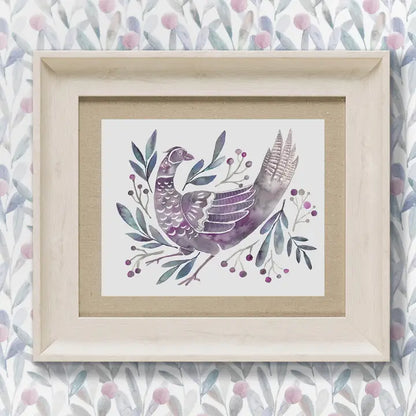 Ritsurin Violet Framed Print Birch - 33.6x38.6cm