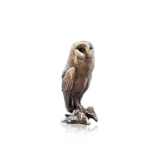Butler & Peach Miniature Bronze Barn Owl - 3.3cm