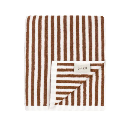Hebden Striped Bath Towel Pecan - 100% Cotton