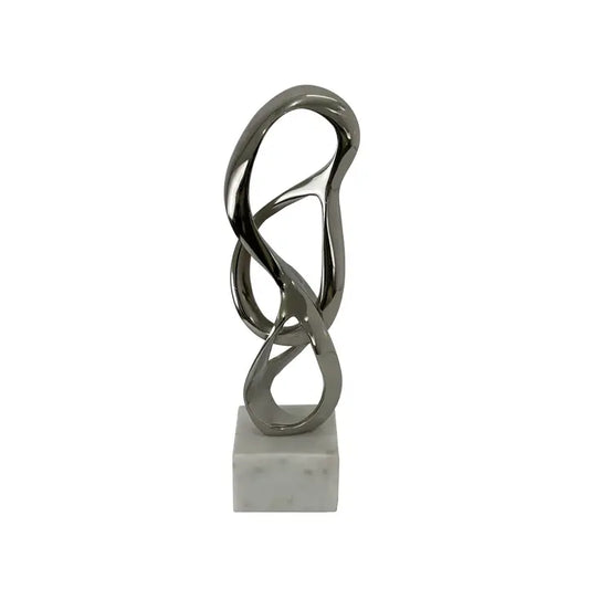 Warm Silver Swirl Sculpture - 40.6cm