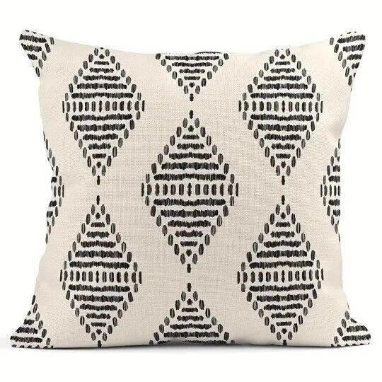 Geometric Cushion Cover 18" Linen