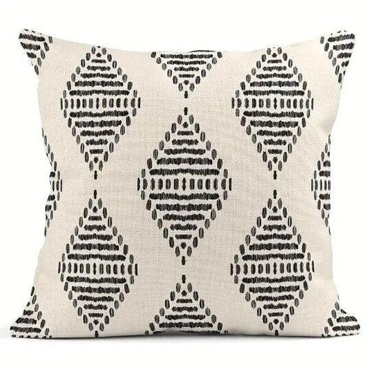 Geometric Cushion Cover 18" Linen