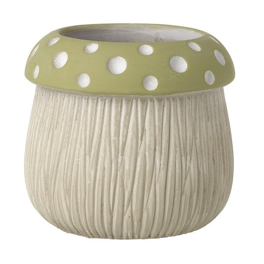 Green Mushroom Ceramic Planter - 15cm