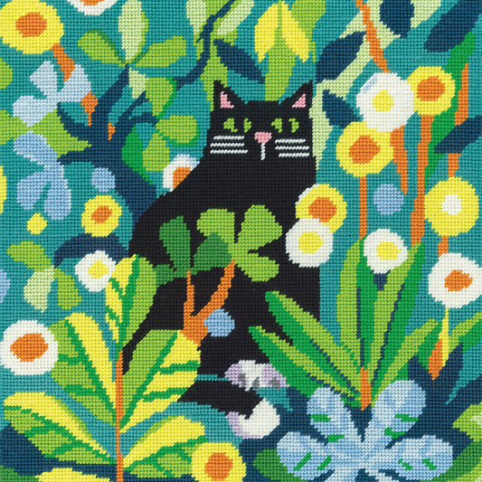 Tapestry Kit, Needlepoint Kit Black Cat, Heritage Crafts