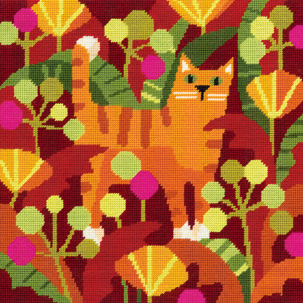 Tapestry Kit, Needlepoint Kit Ginger Cat, Heritage Crafts