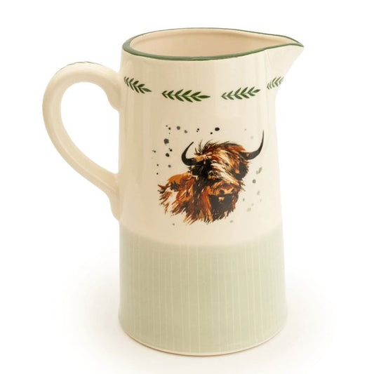 Highland Cow Vase/Jug 20.5cm