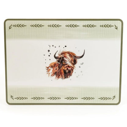 Highland Cow Cork Placemats Set of 4 29cm
