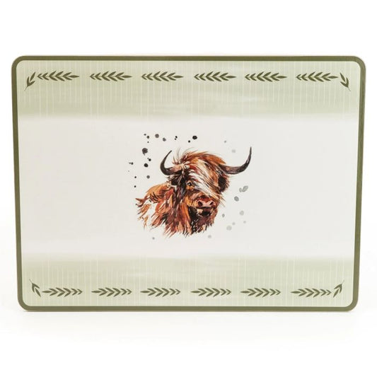 Highland Cow Cork Placemats Set of 4 29cm