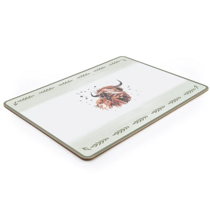 Highland Cow Cork Placemats Set of 4 29cm