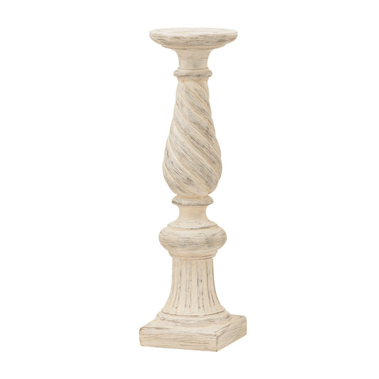 Twisted Antique Style Cream Candle Stick 40cm