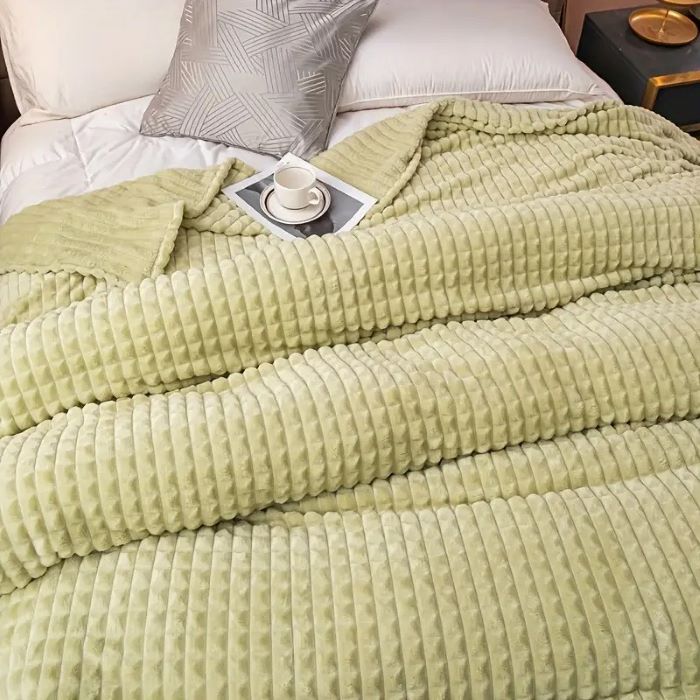 Jacquard Fleece Blanket - 100x150cm Mint Green