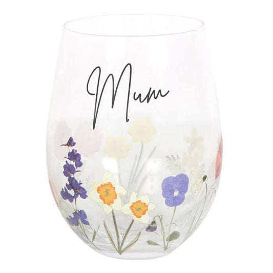 Mum Wildflower Stemless Glass - 500ML