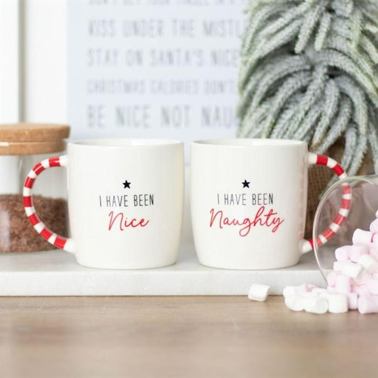 Naughty and Nice Couples Ceramic Mug Set - 340ML