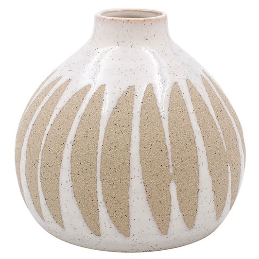 White Speckled Parasol Bud Vase - 11cm