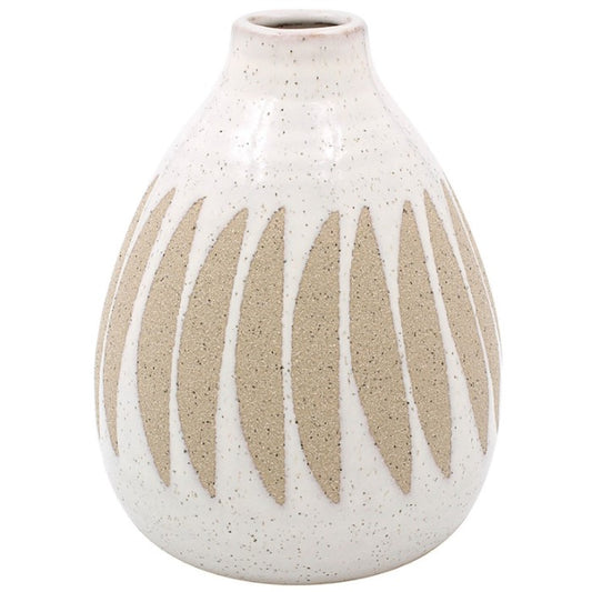 White Speckled Parasol Vase - 16cm