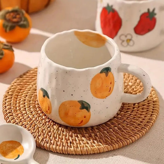 Speckled Persimmon Ceramic Mug - 7.3cm