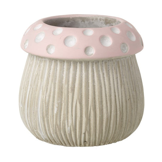 Pink Mushroom Ceramic Planter - 11.5cm