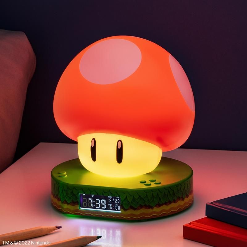 Super Mario Mushroom Digital Alarm Clock - 13.7cm