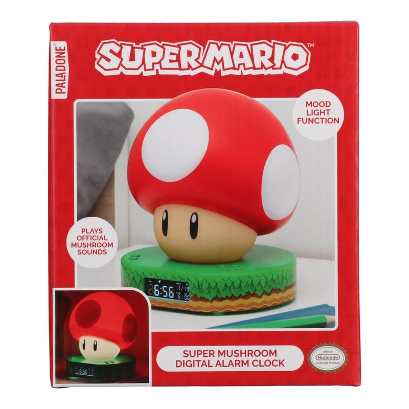 Super Mario Mushroom Digital Alarm Clock - 13.7cm