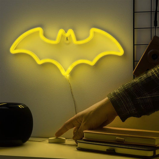Batman Neon Light Up Bat Logo - 12.8cm