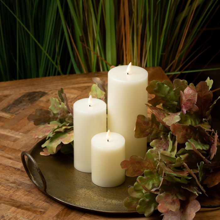 Real Wax LED Cream Candle - 23cm