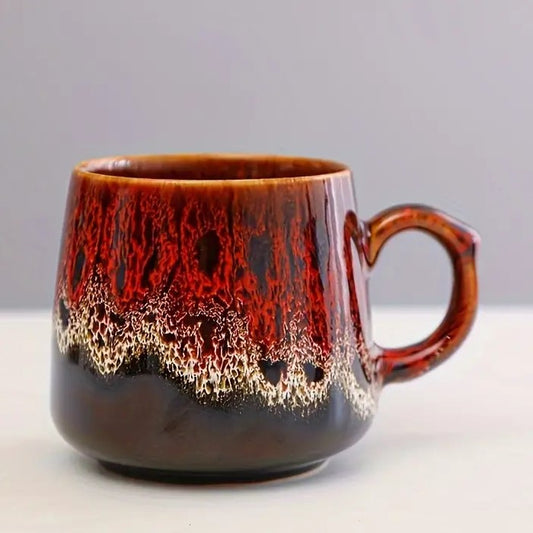 Red Two-tone Drip Ceramic Mug - 8.5cm
