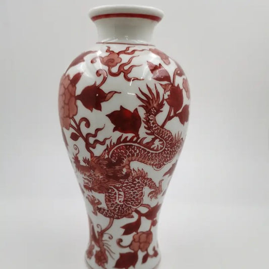 Oriental Ceramic Dragon Vase - 18cm