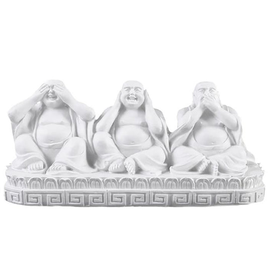 White See, Speak, Hear No Evil Buddha Ornament