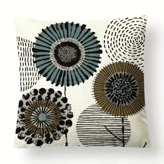 Retro Flowers Cushion Cover 18"