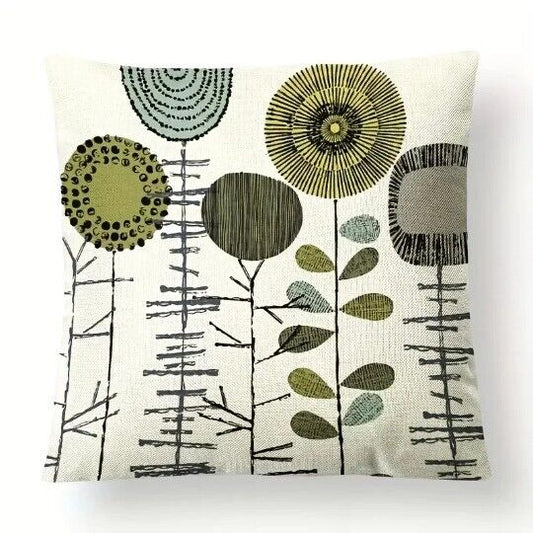 Retro Flowers Cushion Cover 18"
