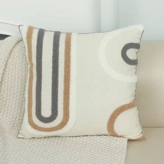 Retro Pattern Tufted Cushion Cover 18" Cotton