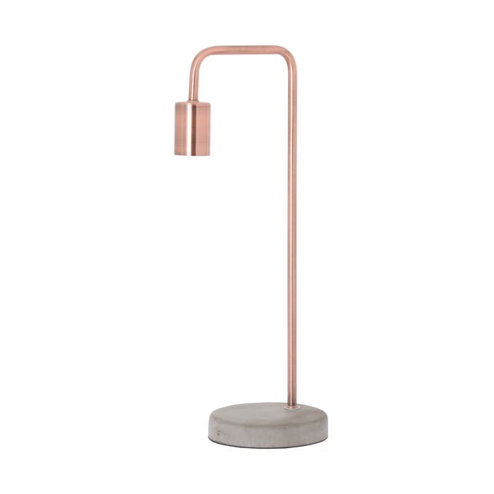 Rose Pink Industrial Lamp with Stone Base - 47cm