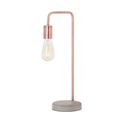 Rose Pink Industrial Lamp with Stone Base - 47cm