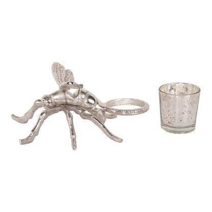 Silver Dragonfly Tealight Holder 20cm