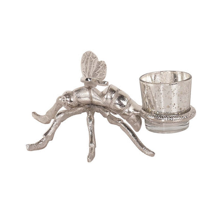 Silver Dragonfly Tealight Holder 20cm