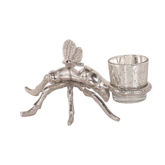 Silver Dragonfly Tealight Holder 20cm