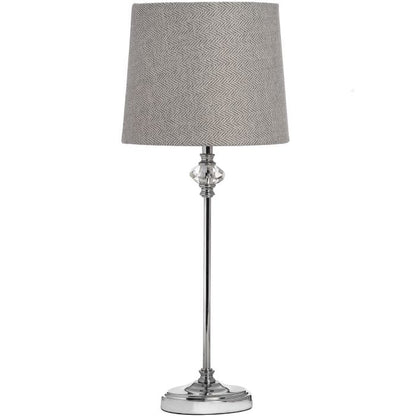 Sleek Chrome & Glass Table Lamp - 52cm