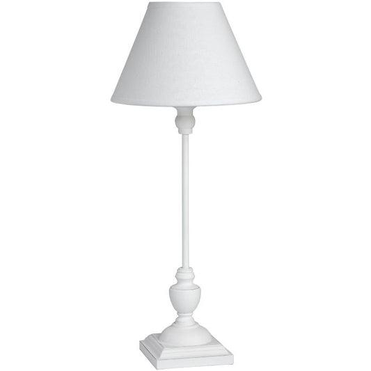 White Slim Table Lamp W/ Shade - 45cm