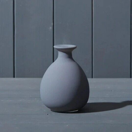 Opaque Ceramic Smokey Grey Glass Bud Vase 12cm