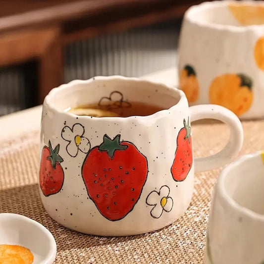 Speckled Strawberry Ceramic Mug - 7.3cm