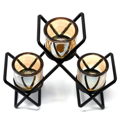 Triangle Iron Tealight Holder 22cm