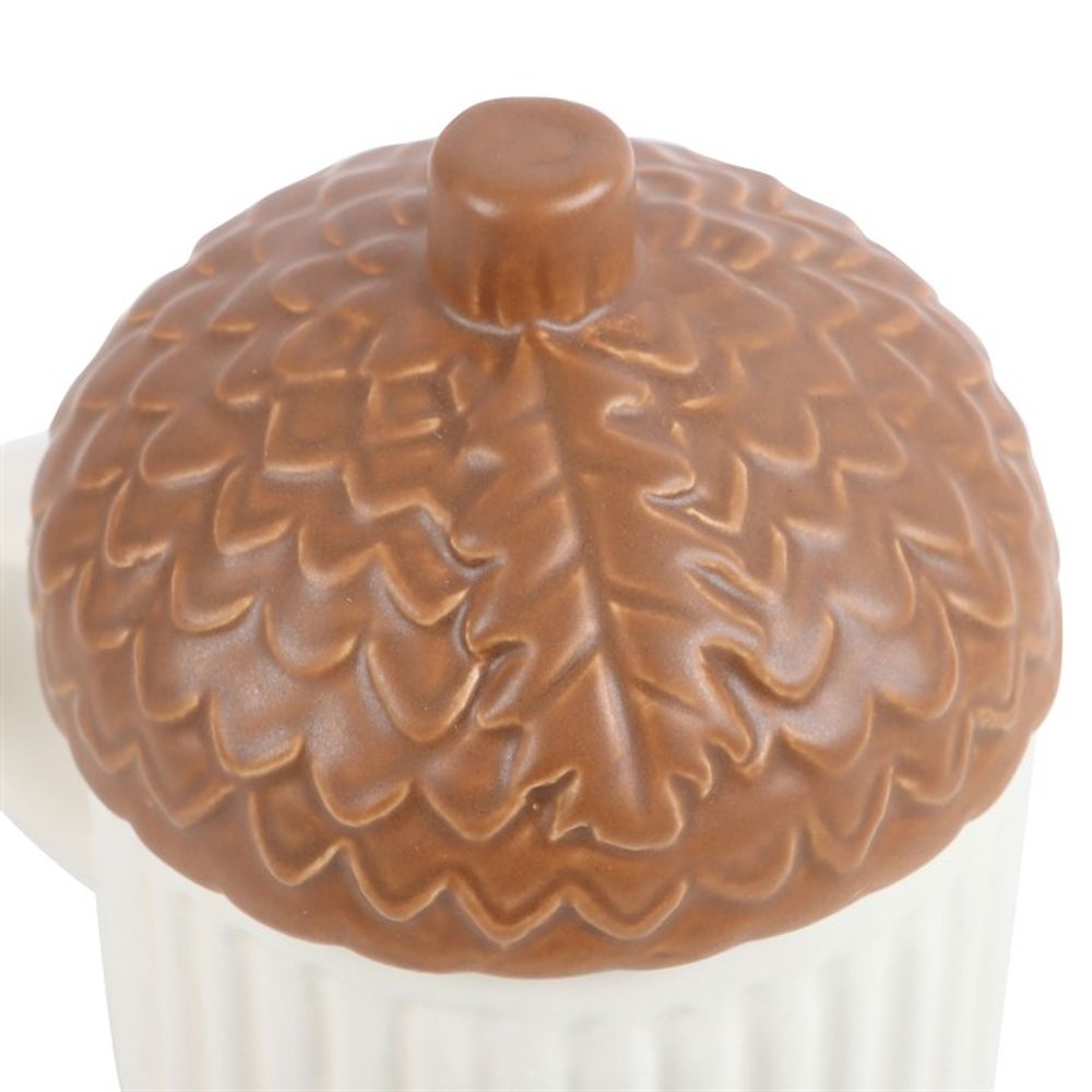 Ceramic Autumn Acorn Shaped Mug W/ Lid