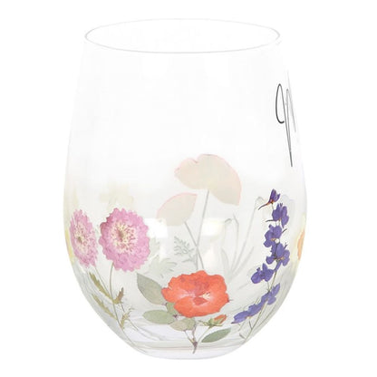 Mum Wildflower Stemless Glass - 500ML