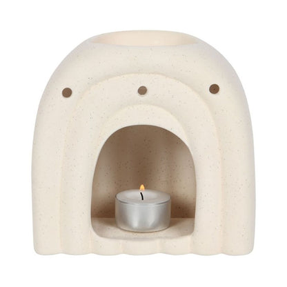 Cream Speckle Arch Oil Burner - 14.2cm