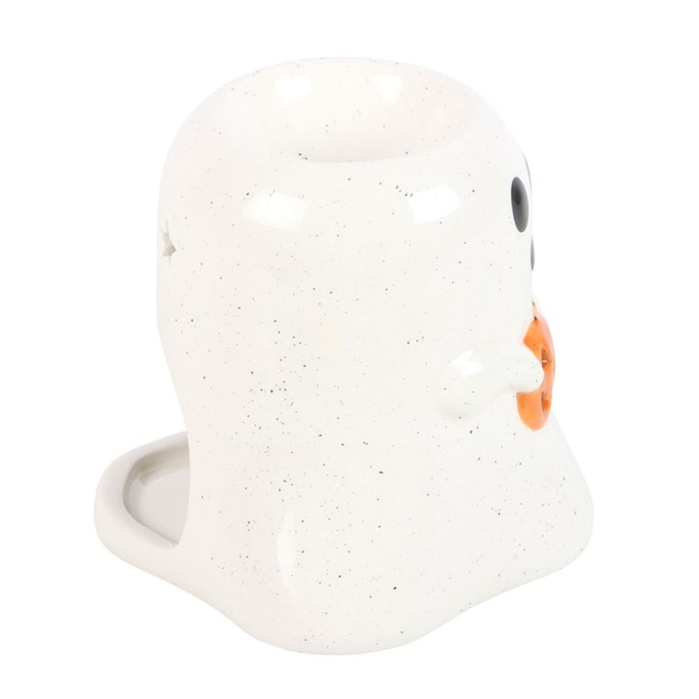 Ghost Shaped Oil Burner with Pumpkin - 11cm