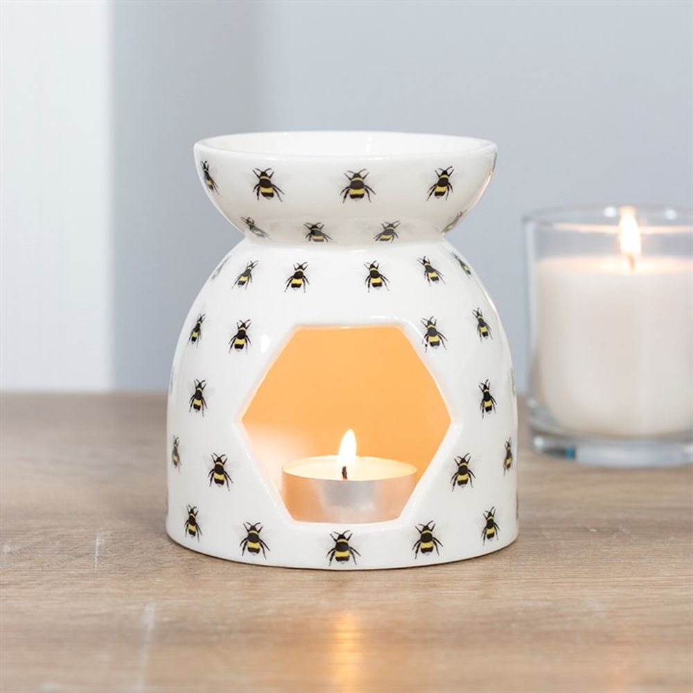 All Over Bee Print Oil Burner - 11cm