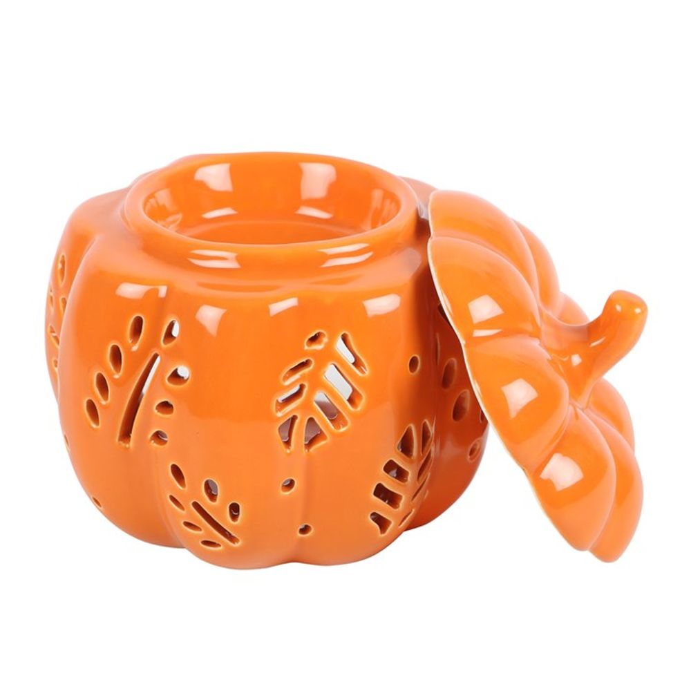 Orange Autumn Leaves Pumpkin Oil Burner / Tealight Holder