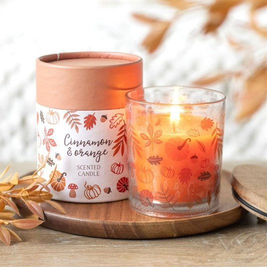 Autumn Leaves Cinnamon & Orange Scented Candle