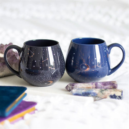 Blue Crescent Moon Bulbus Mug - 9.5cm