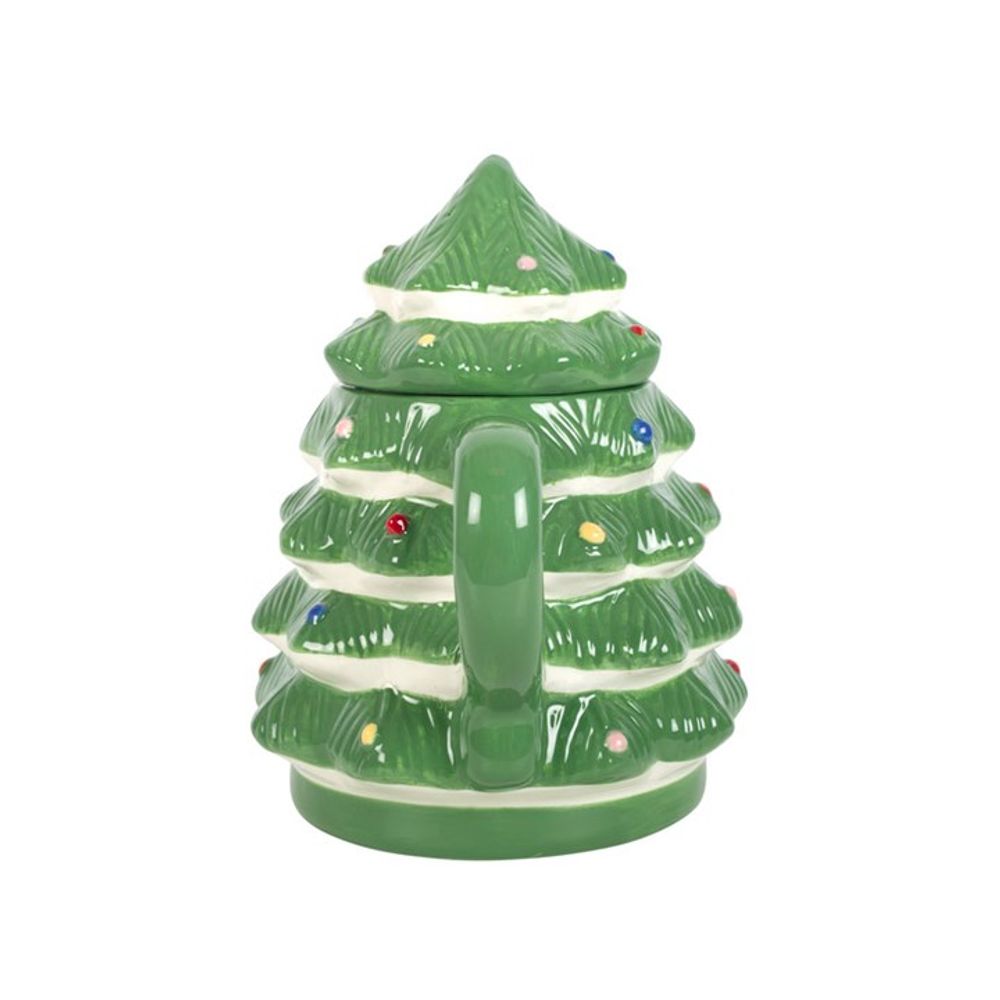 Green Christmas Tree Shaped Mug W/ Lid - 520ML